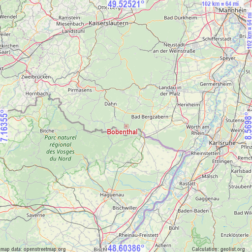 Bobenthal on map