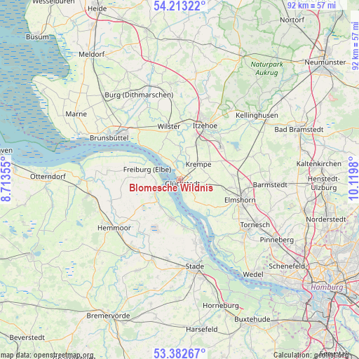 Blomesche Wildnis on map