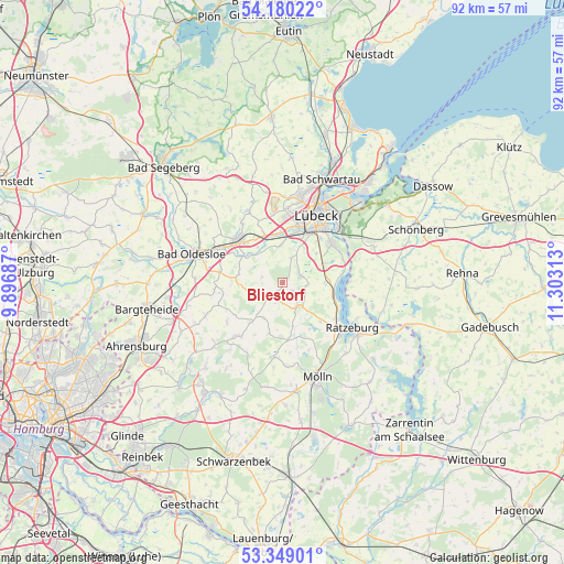 Bliestorf on map