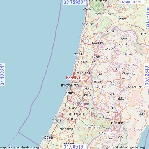 Herzliya on map