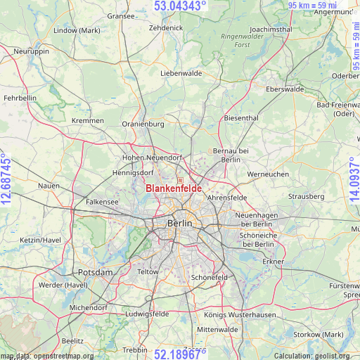 Blankenfelde on map
