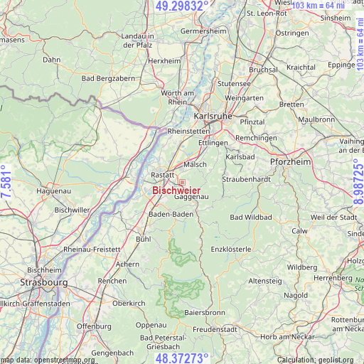 Bischweier on map