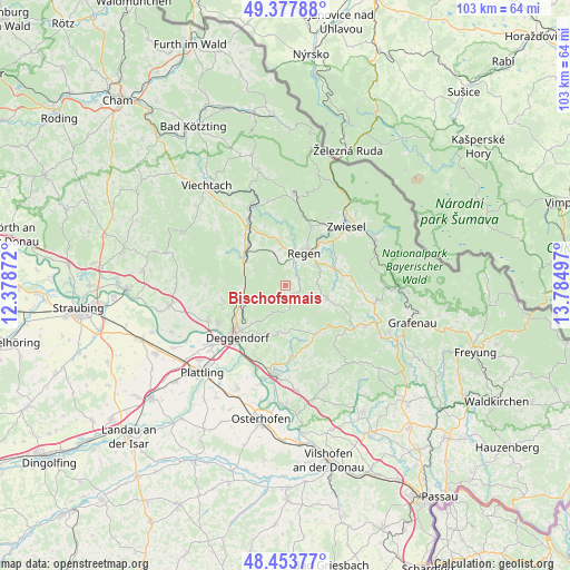 Bischofsmais on map