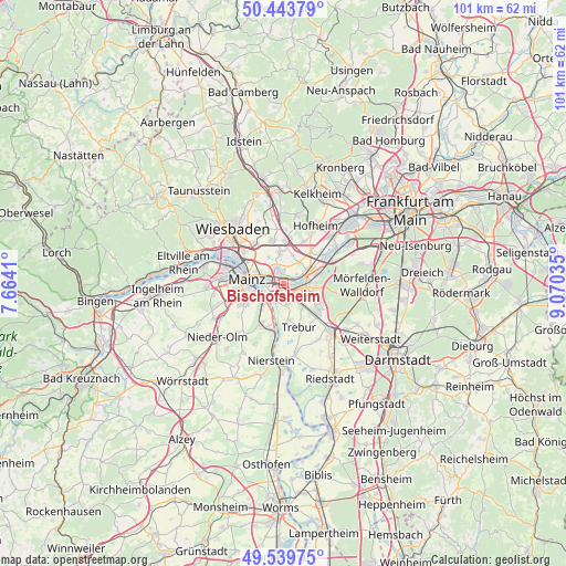 Bischofsheim on map