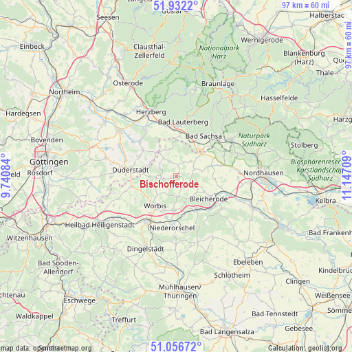 Bischofferode on map