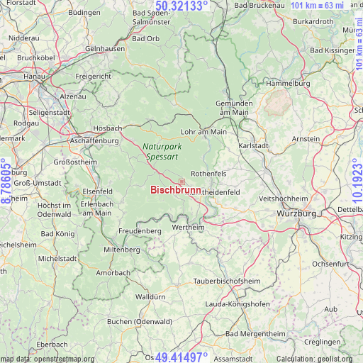 Bischbrunn on map