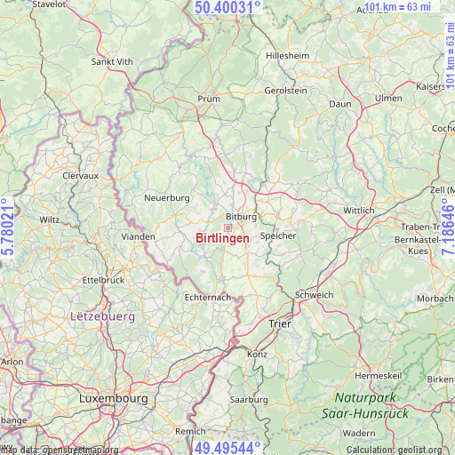 Birtlingen on map