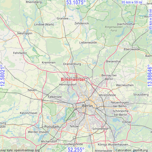 Birkenwerder on map