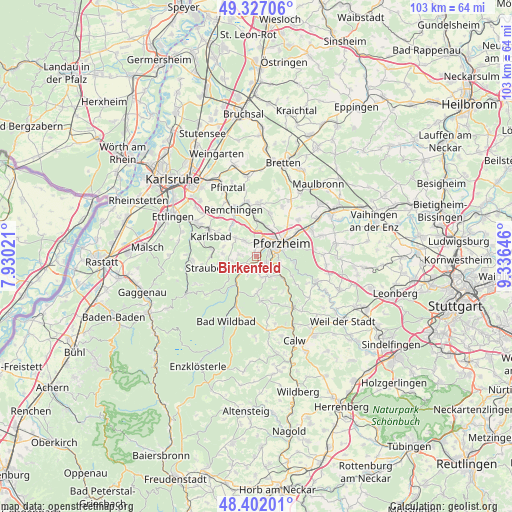 Birkenfeld on map
