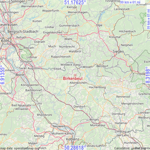 Birkenbeul on map