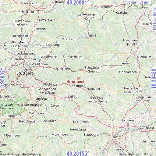 Birenbach on map