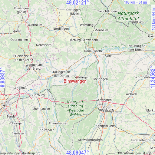 Binswangen on map