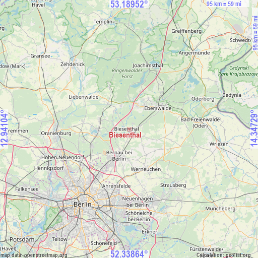 Biesenthal on map