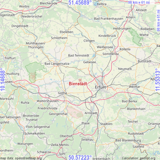 Bienstädt on map