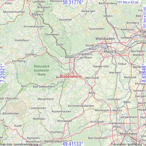 Biebelsheim on map