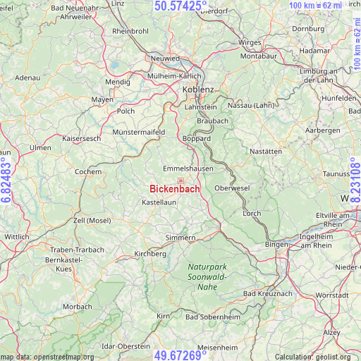 Bickenbach on map