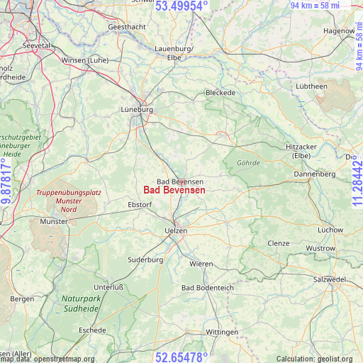 Bad Bevensen on map