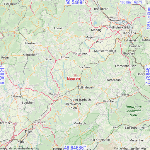 Beuren on map