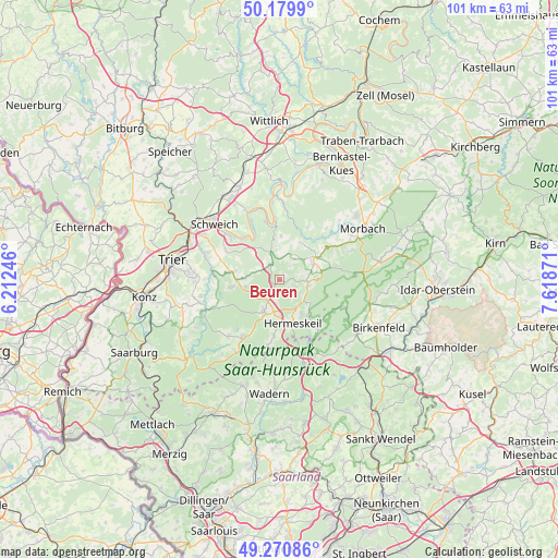 Beuren on map