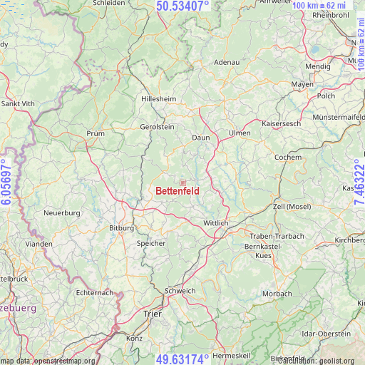 Bettenfeld on map