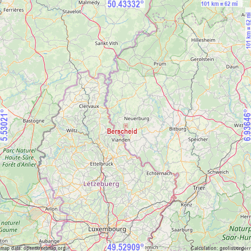 Berscheid on map