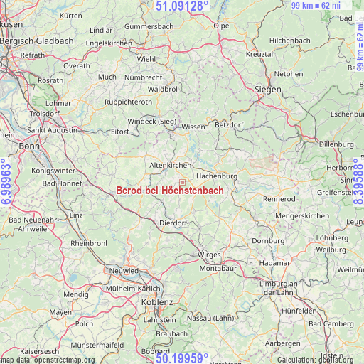 Berod bei Höchstenbach on map