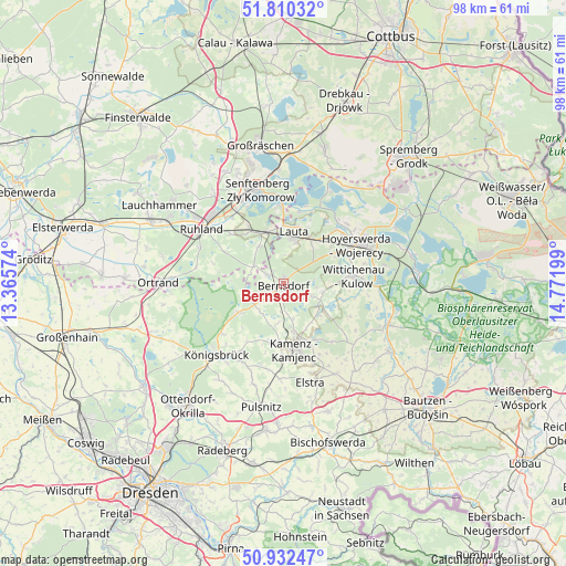 Bernsdorf on map