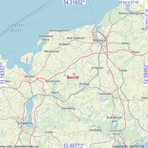 Bernitt on map