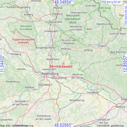 Bernhardswald on map