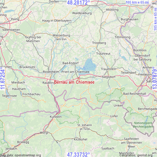 Bernau am Chiemsee on map