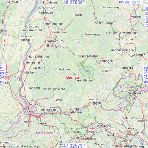 Bernau on map