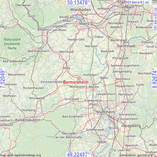 Bermersheim on map