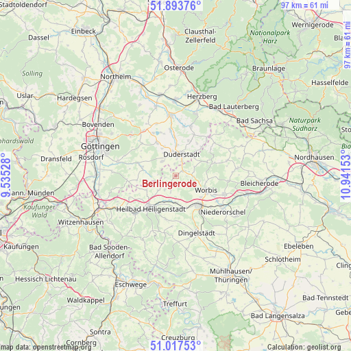 Berlingerode on map