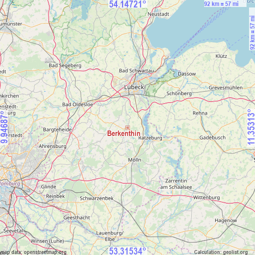 Berkenthin on map