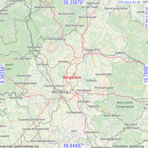 Bergtheim on map