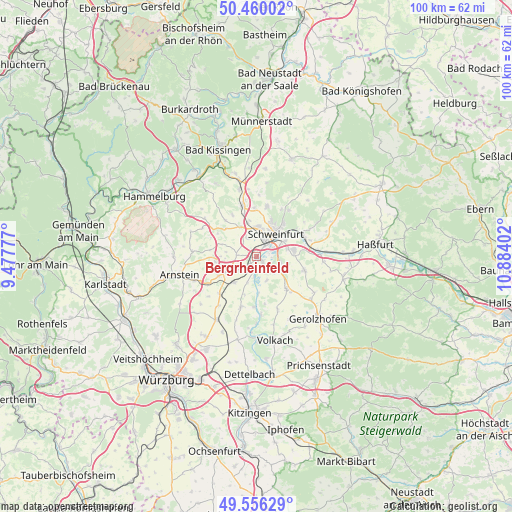 Bergrheinfeld on map