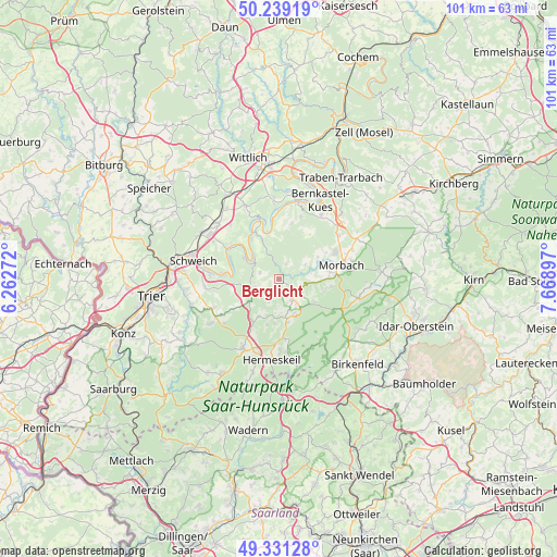 Berglicht on map