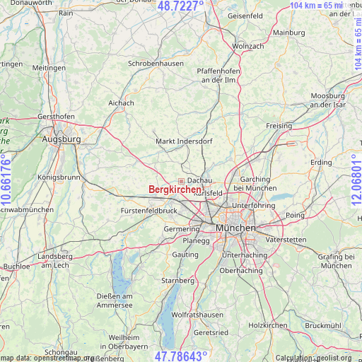 Bergkirchen on map
