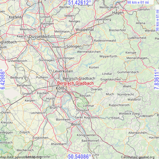 Bergisch Gladbach on map