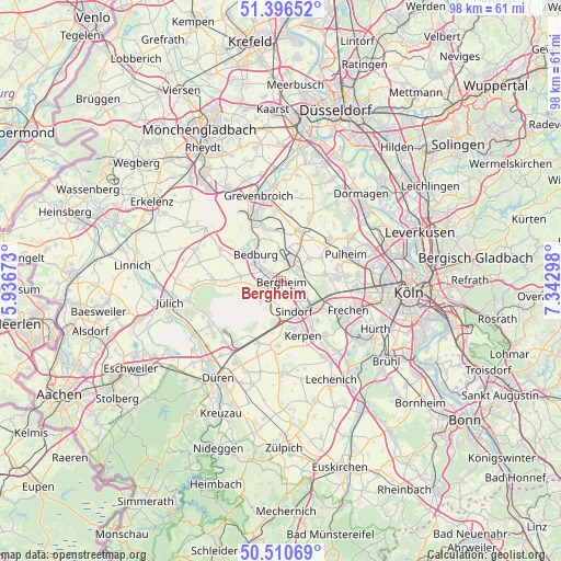 Bergheim on map