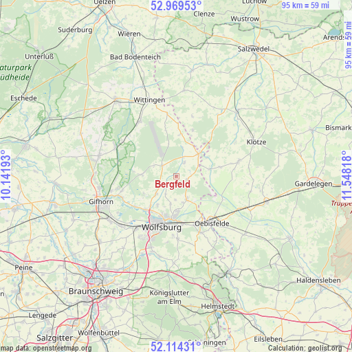Bergfeld on map