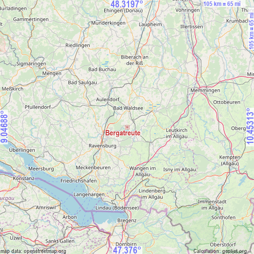 Bergatreute on map