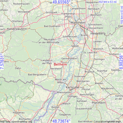 Bellheim on map