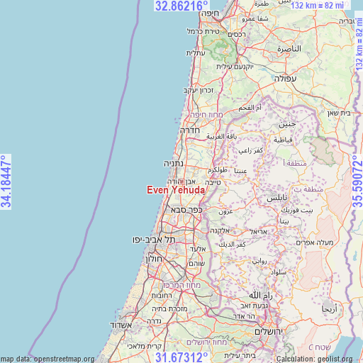 Even Yehuda on map