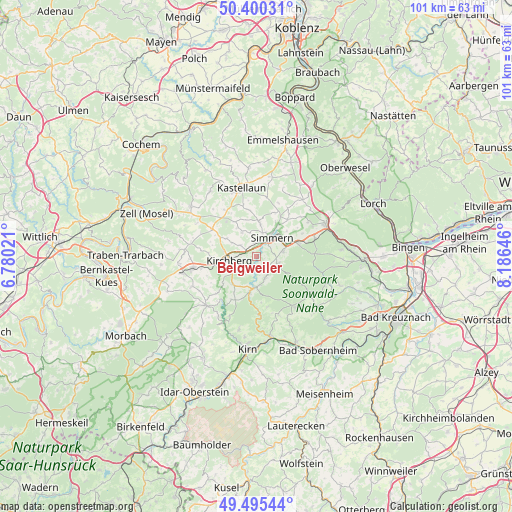 Belgweiler on map