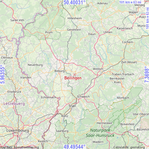 Beilingen on map