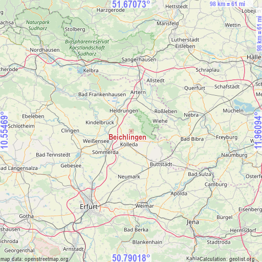 Beichlingen on map
