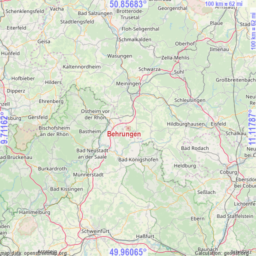 Behrungen on map