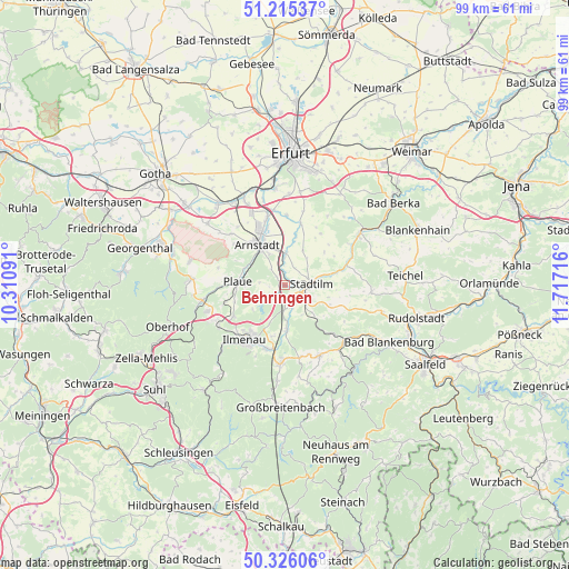 Behringen on map