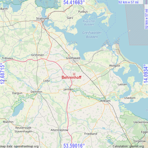 Behrenhoff on map